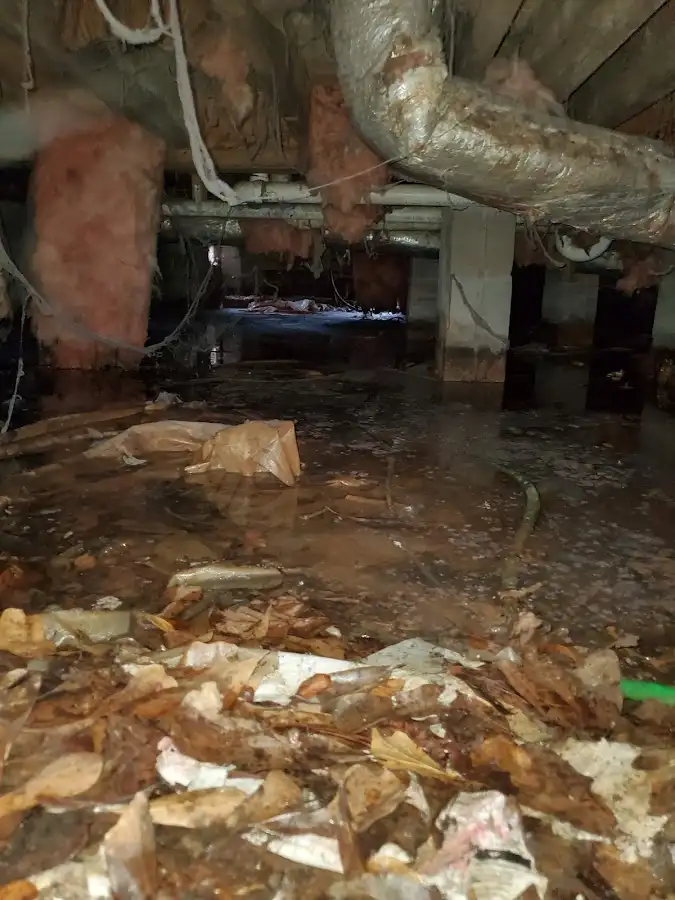 Crawl space flood assessment for Commercial Water Damage Restoration in Towson
