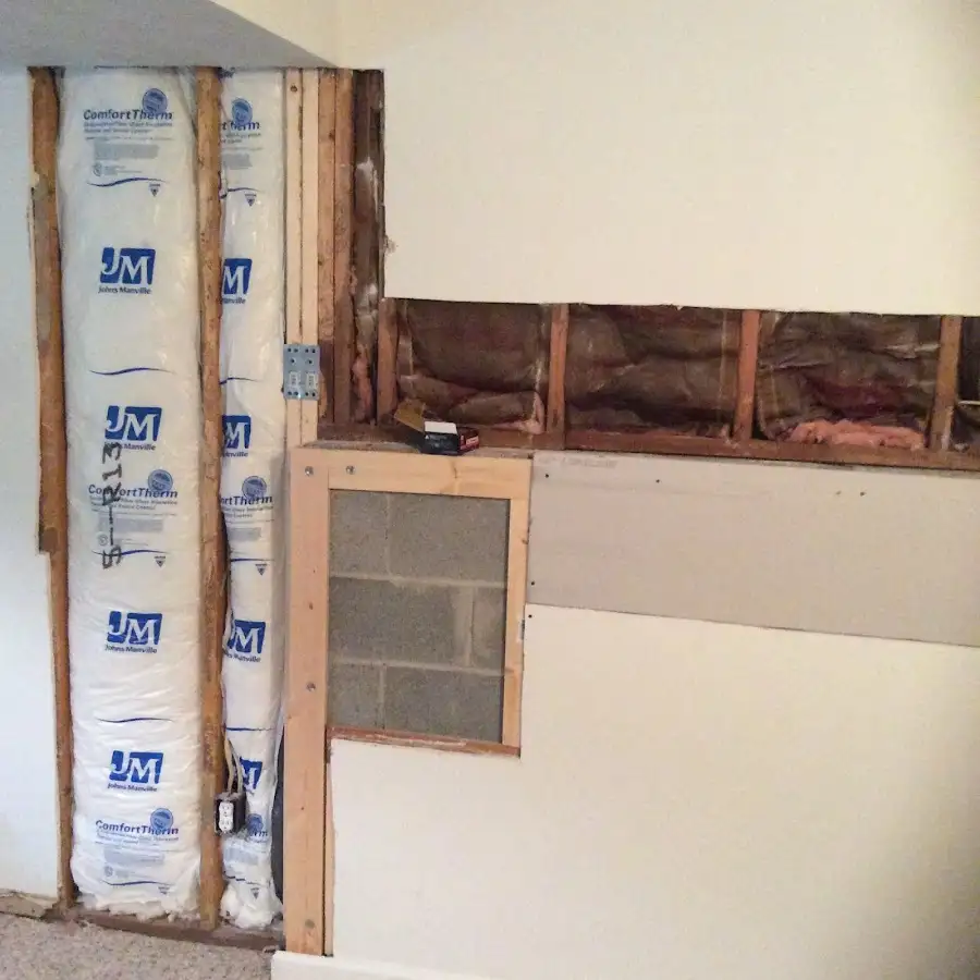 Wall insulation replacement during Contents Cleaning & Restoration in Towson